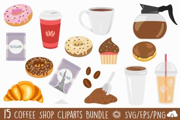 Coffee Shop Bakery Clipart: Graphics & Illustrations