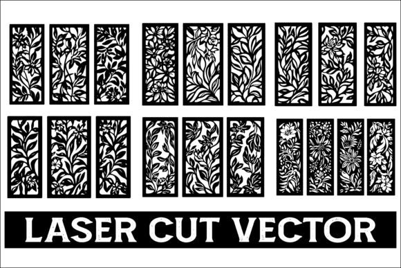 Elegant Laser Cut Floral Pattern: Graphics for Crafts