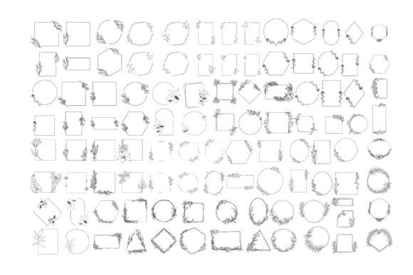 Floral Frame Mega Bundle: Graphics for Crafts