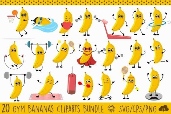 Funny Gym Bananas Clipart: A Designer’s Review