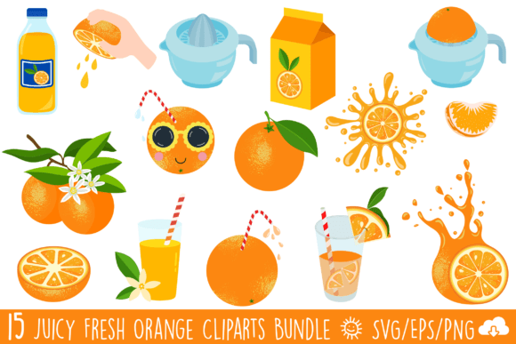 Juicy Fresh Orange Vector Graphics & Illustrations