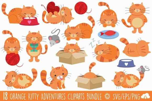 Orange Kitten Adventures: Graphics & Illustrations