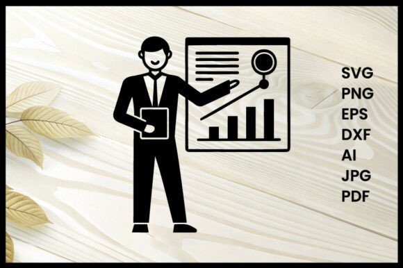 Person Presenting Business Plan Vector Graphics