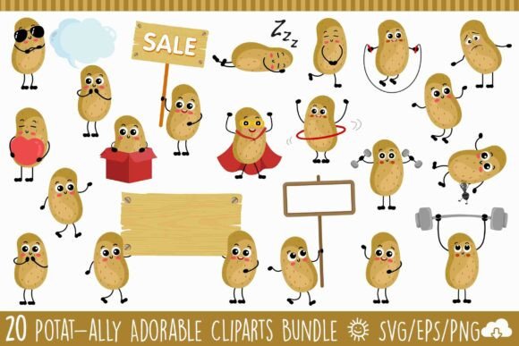 Potat-ally Adorable SVG Graphics & Illustrations